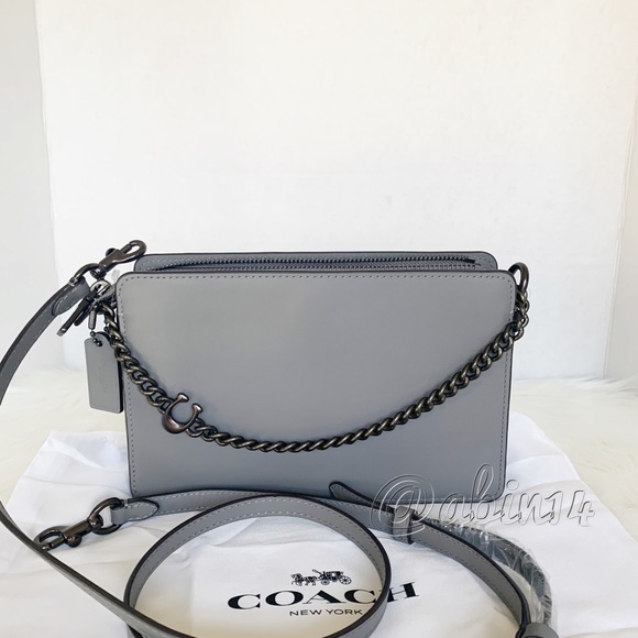 NWT Coach Signature Chain Leather Crossbody Bag - Picture 12 of 14